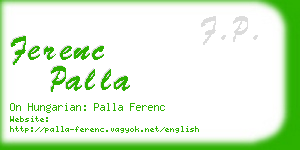 ferenc palla business card